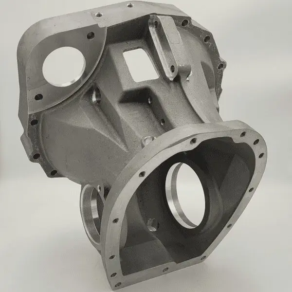 Metal component with multiple circular openings.