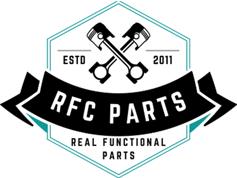 RFC Parts logo with crossed pistons design.
